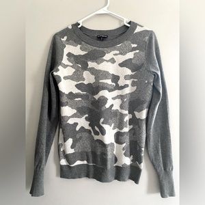 Express Gray Shimmer Camo Sweater